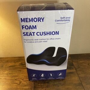 Benazcap XL Memory Foam Seat Cushion Office Chair Butt Pillow
